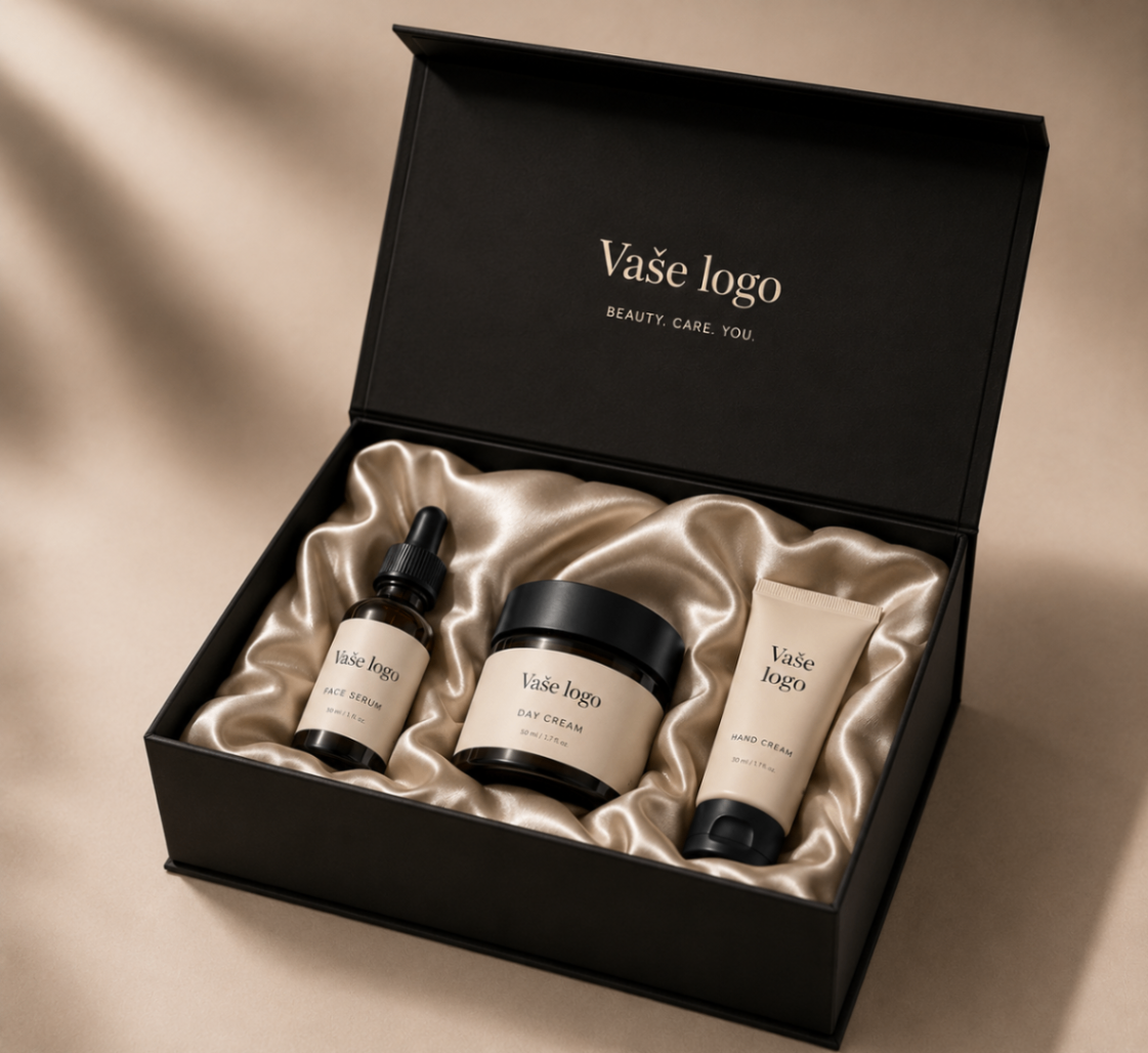 Černá prémiová krabička se saténovou výstelkou pro beauty set